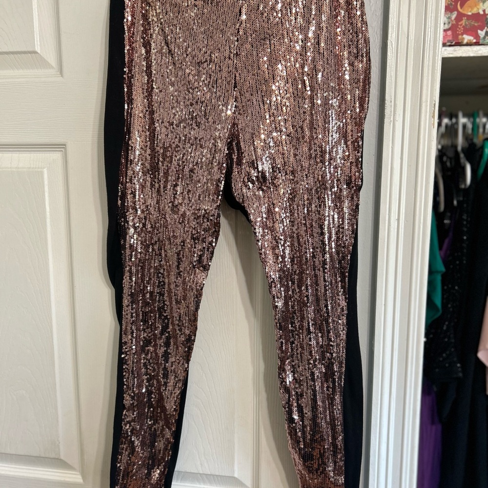 Sequin Kids Leggings - Rose Gold